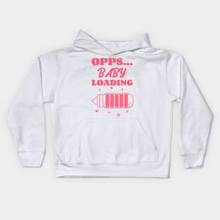 Opps... Baby Loading Pregnancy Announcement Kids Hoodie